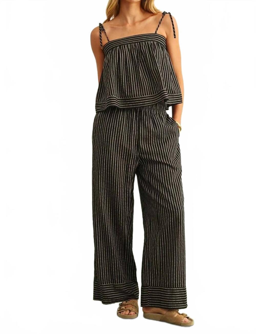 NEW MIOU MUSE market stripe pants in pepper